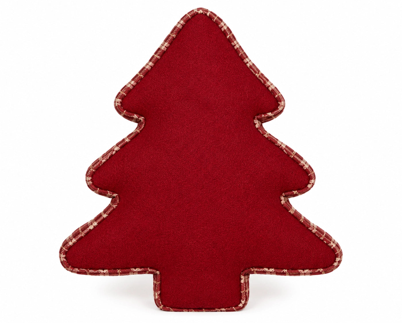 Red Plaid Christmas Tree Cushion