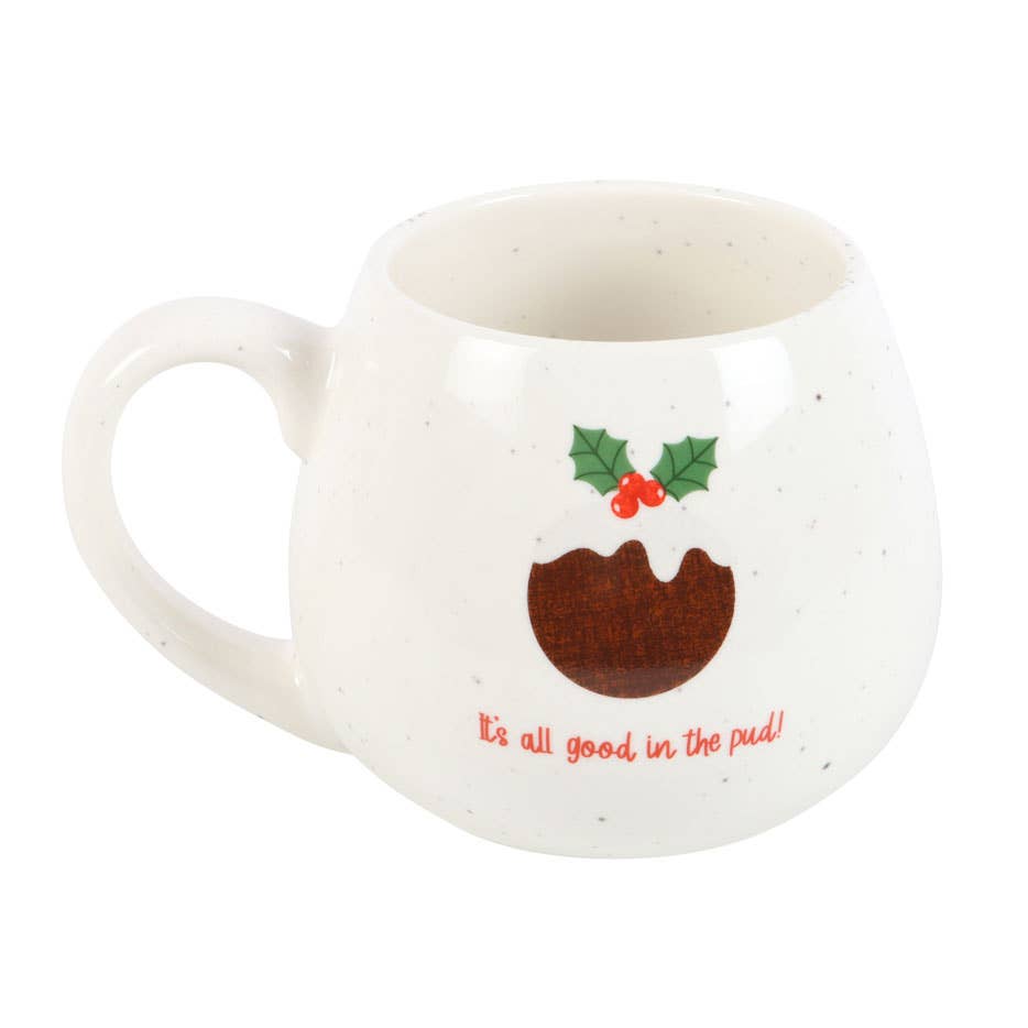 All Good in the Pud Rounded Christmas Mug - Mr & Mrs Christmas
