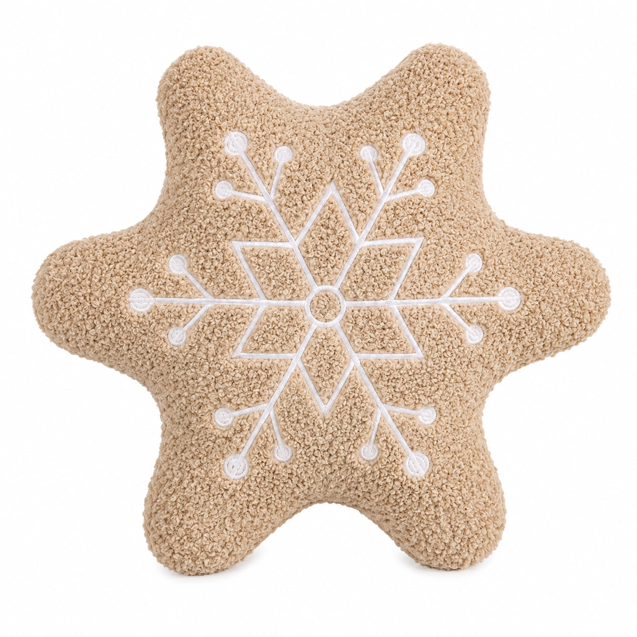 Beige Snowflake Star Christmas Cushion Mr & Mrs Christmas