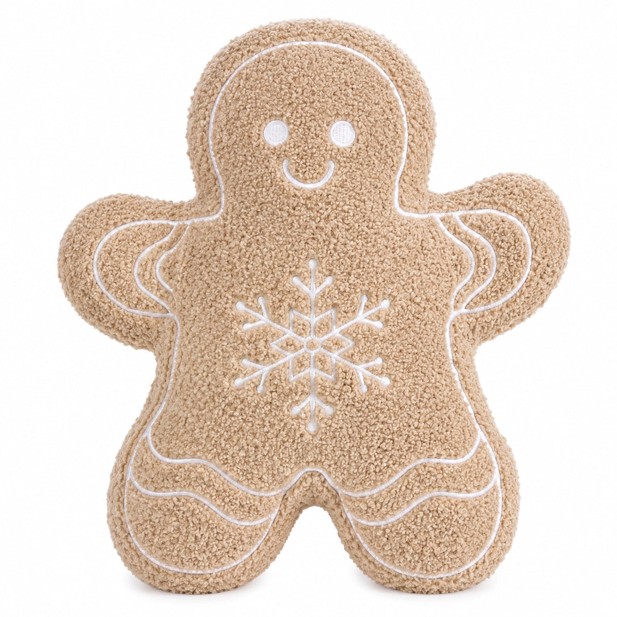 Beige Gingerbread Man Christmas Cushion Mr & Mrs Christmas