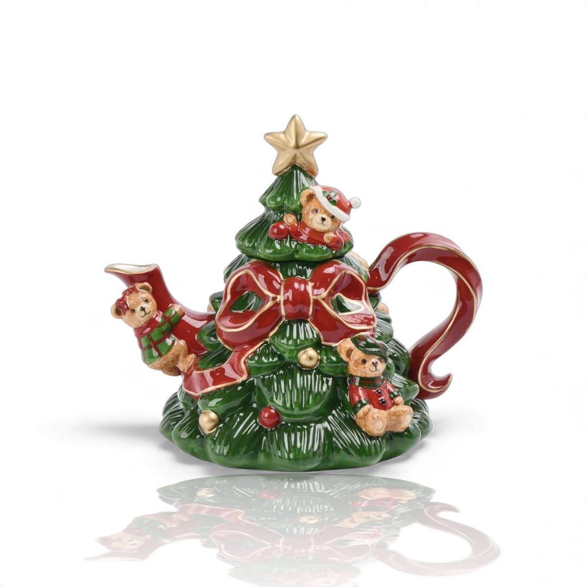 Christmas Tree With Bears Teapot December Diamonds