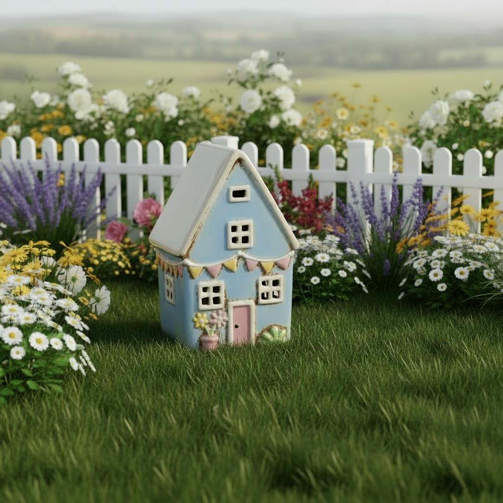 Cottage Village Garden Flags House Tealight Joe Davies