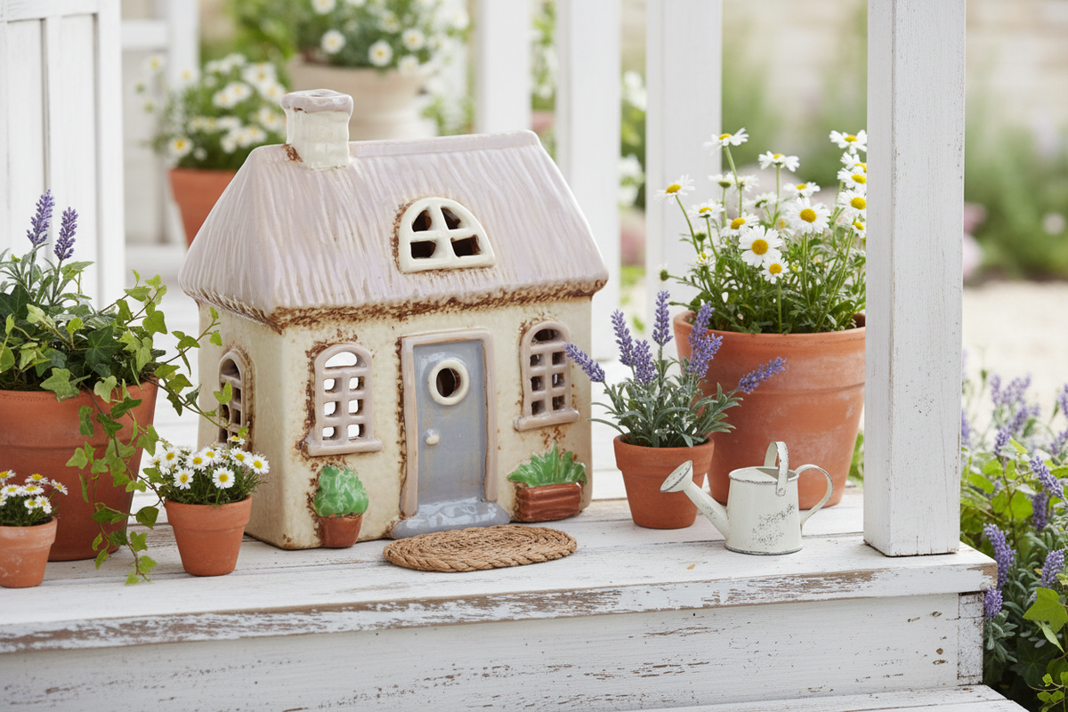 Cottage Village Garden Thatch House Tealight Joe Davies
