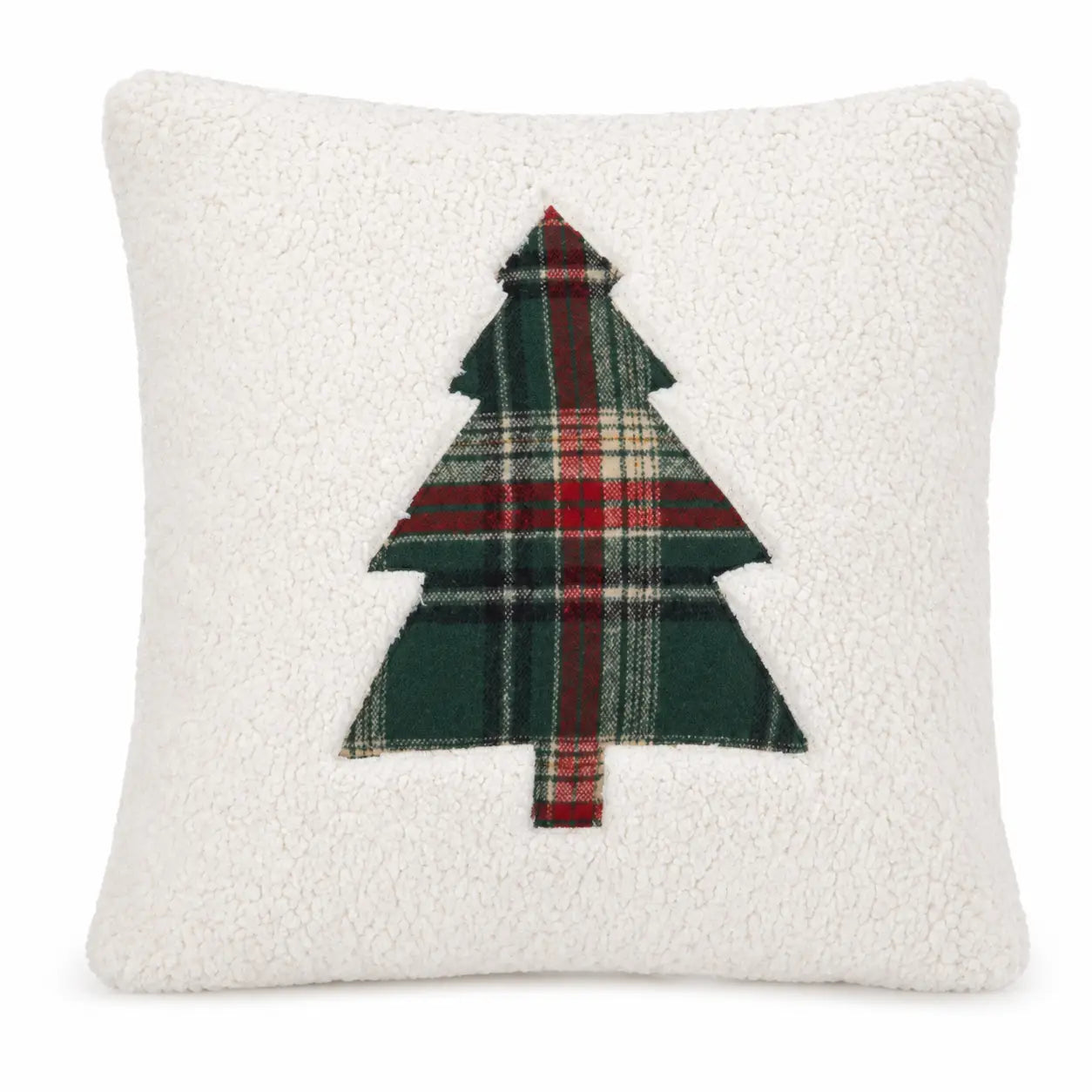 Reversible Tartan Christmas Tree Cushion Mr & Mrs Christmas