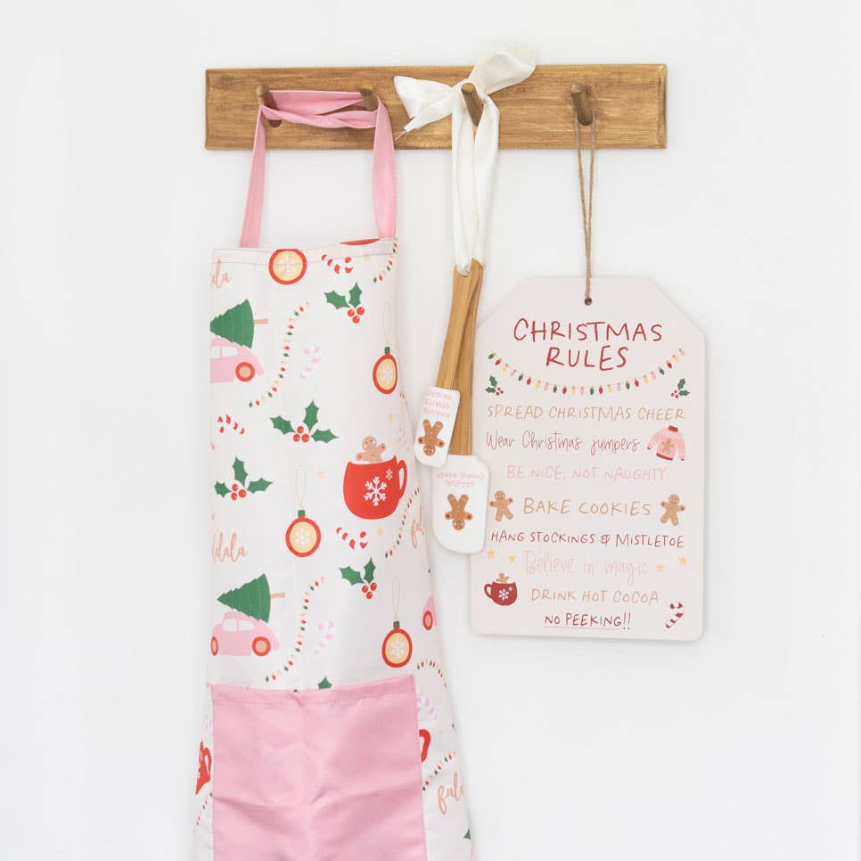 Pink Christmas Fun Apron - Mr & Mrs Christmas