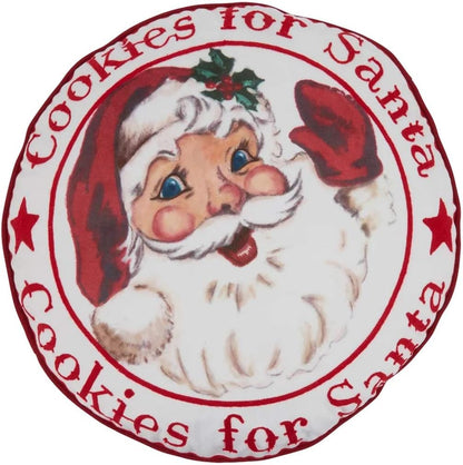 Cookies for Santa Round Christmas Cushion Mr & Mrs Christmas
