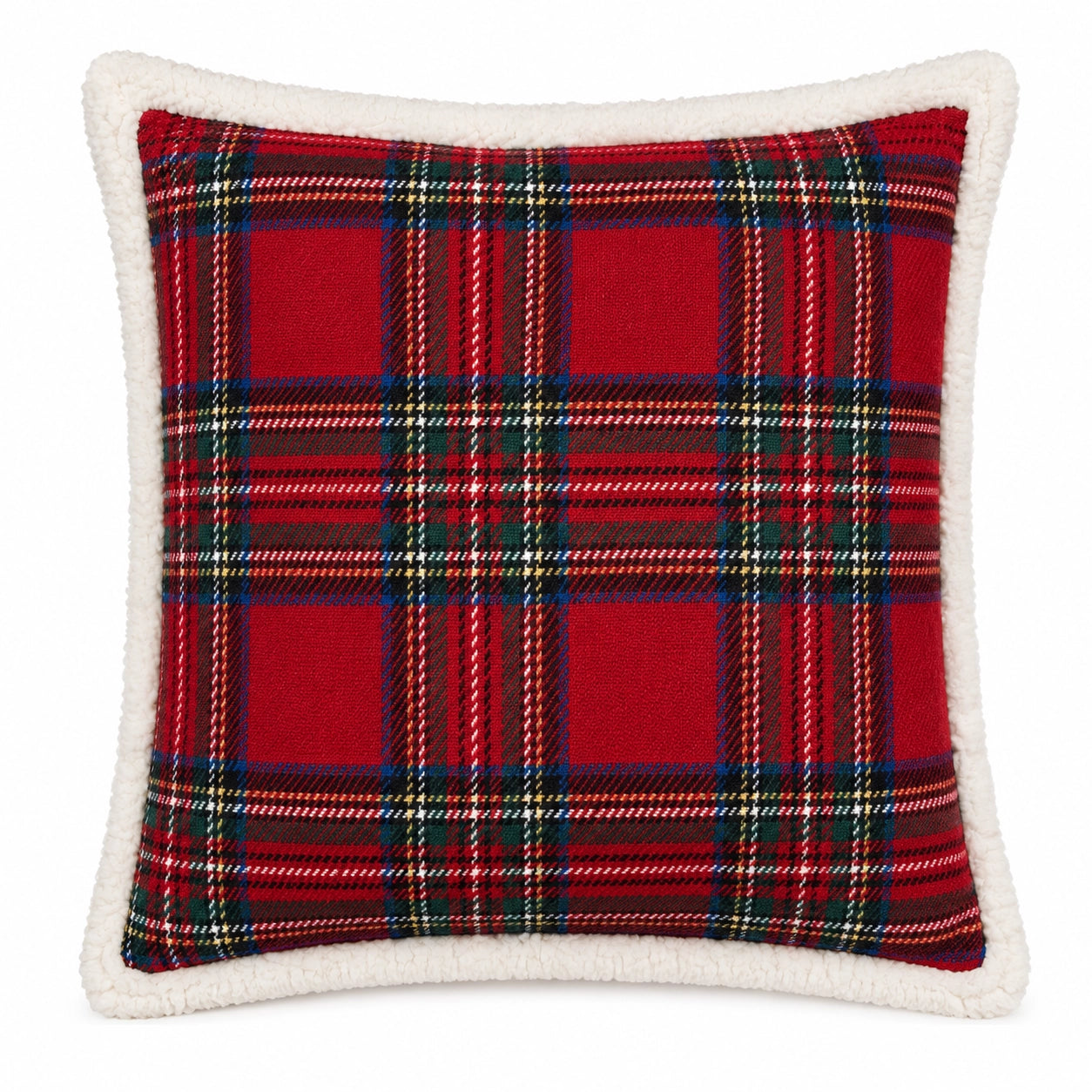 Tartan Plaid Sherpa Christmas Cushion