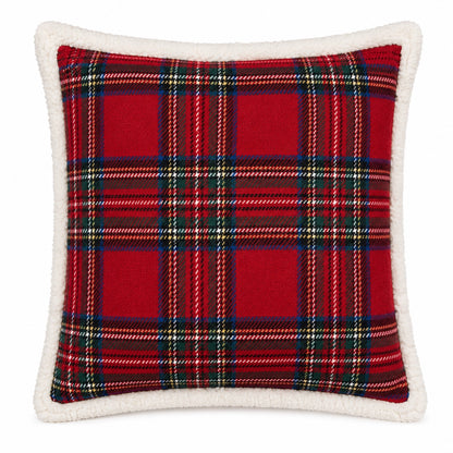 Tartan Plaid Sherpa Christmas Cushion