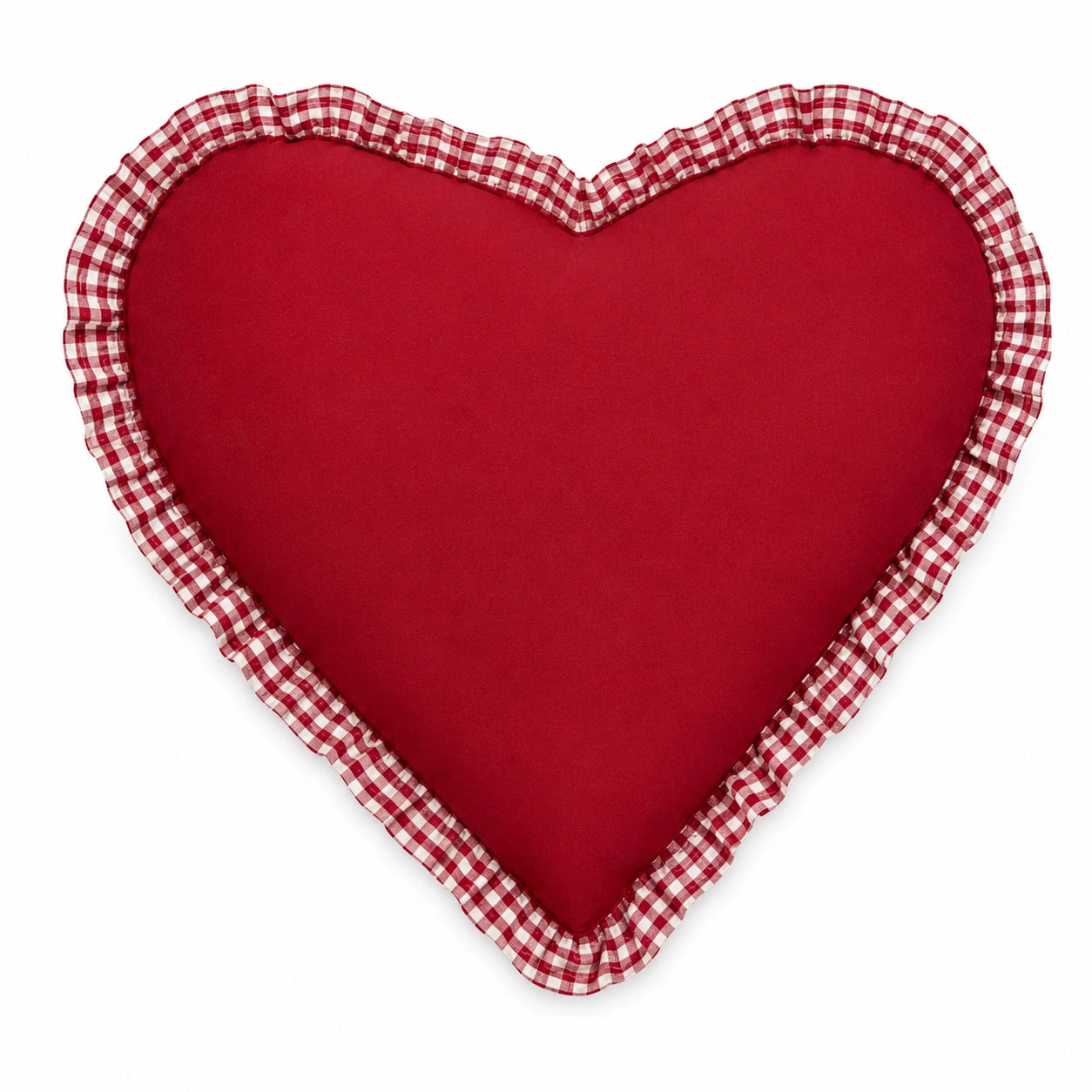 Red Gingham Heart Christmas Cushion Mr & Mrs Christmas