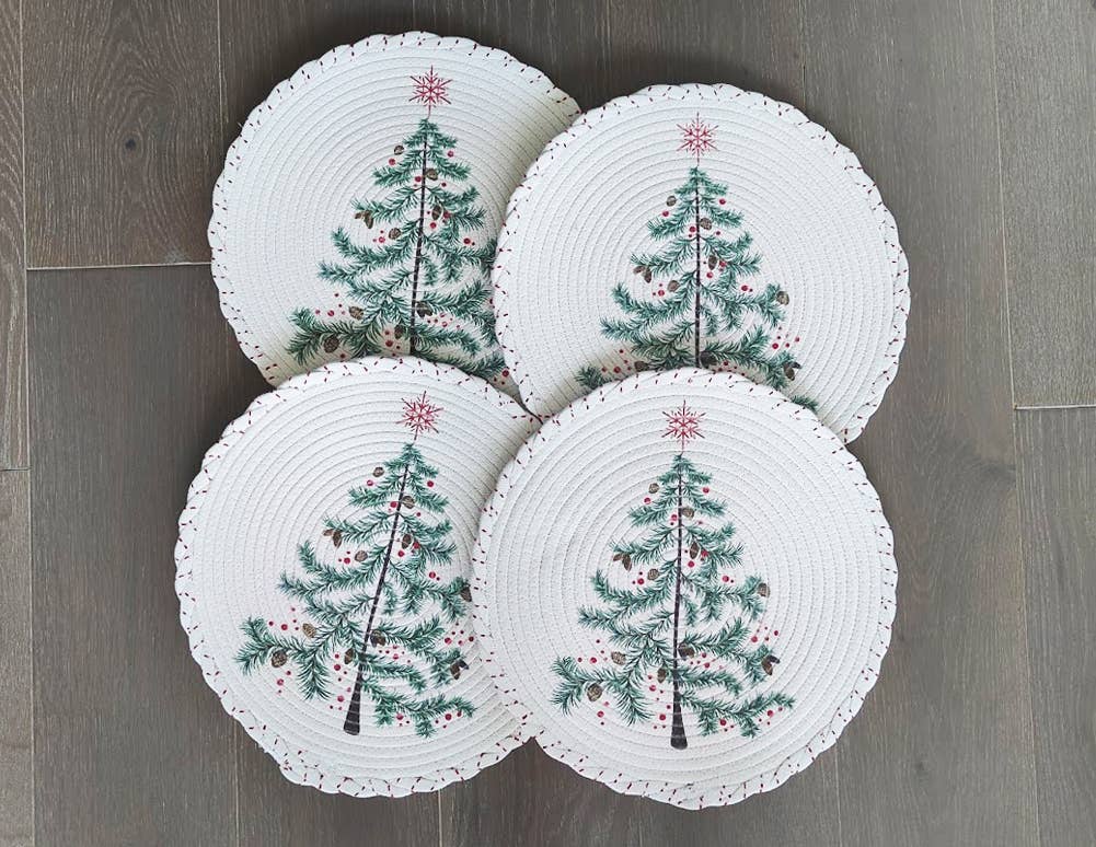 Christmas Tree Woven Placemat - Mr & Mrs Christmas