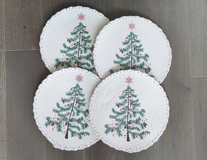 Christmas Tree Woven Placemat - Mr & Mrs Christmas