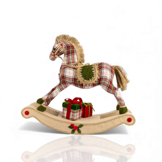23in Plaid Rocking Horse Min/1 December Diamonds