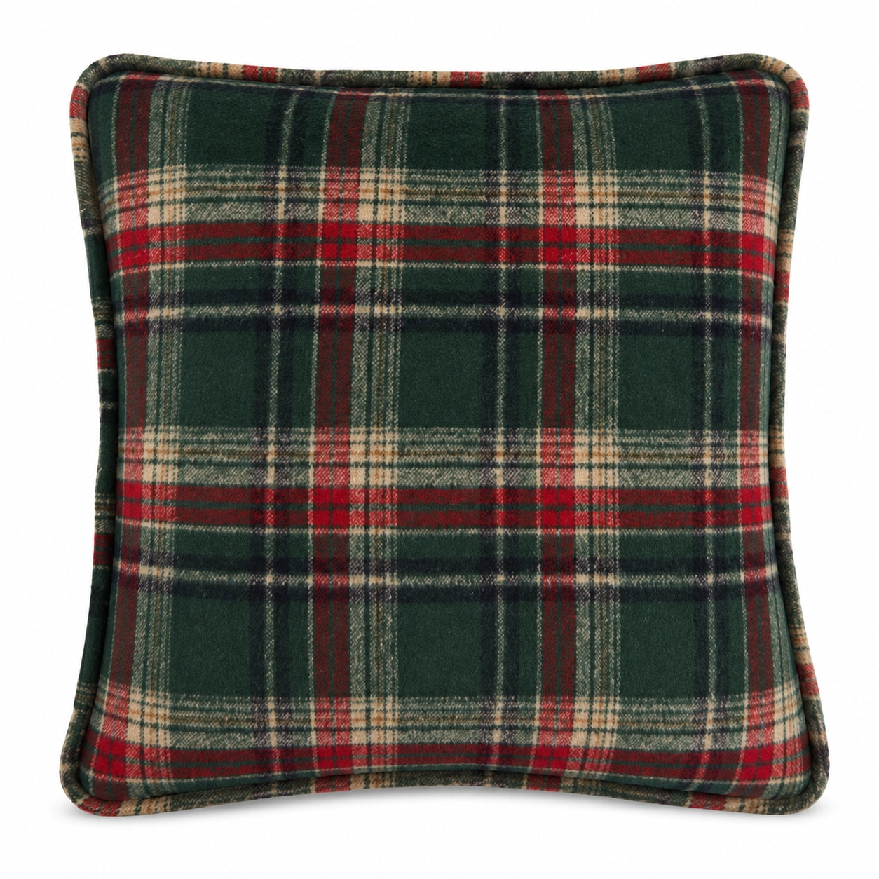 Reversible Tartan Christmas Tree Cushion Mr & Mrs Christmas