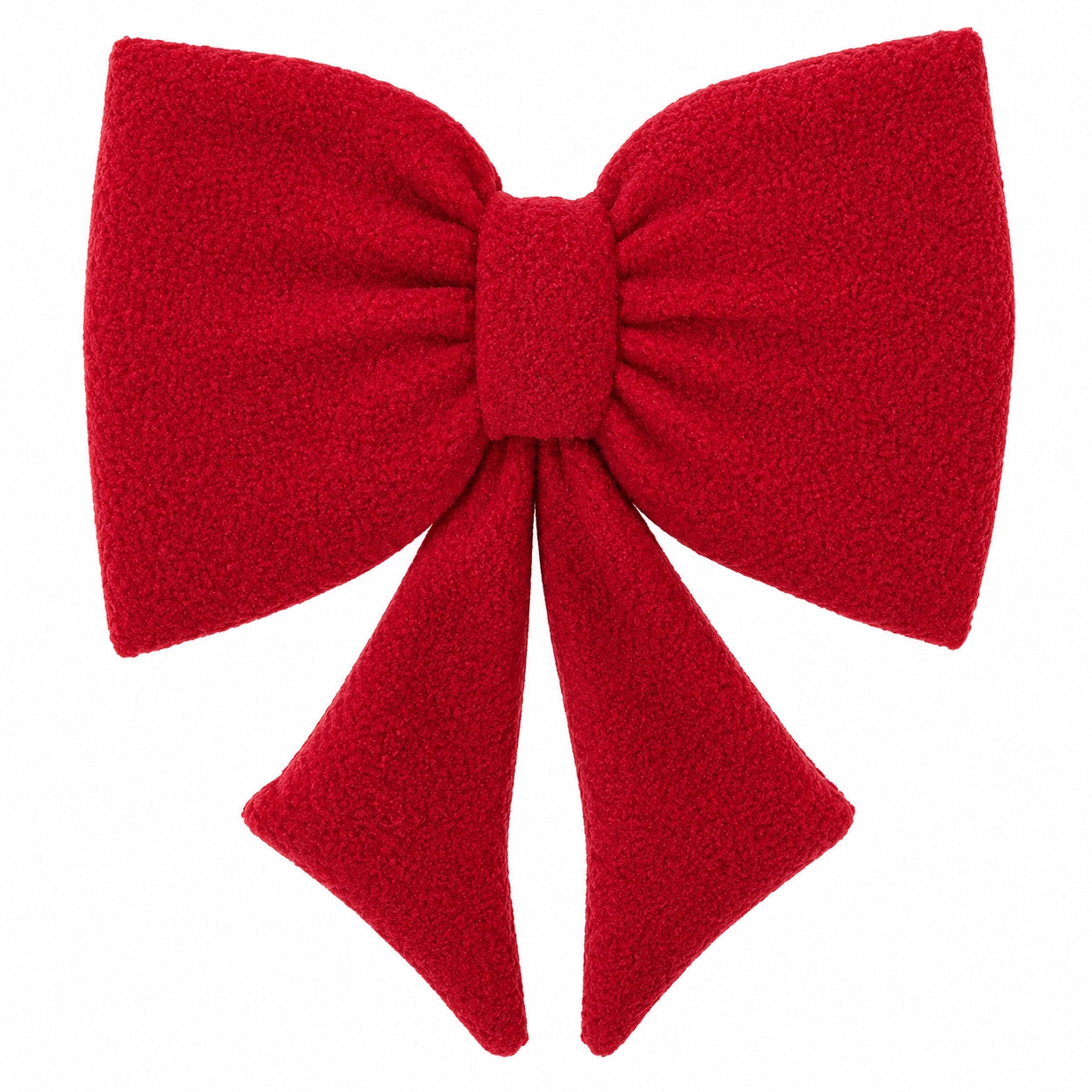Red Sherpa Bow Christmas Cushion Mr & Mrs Christmas