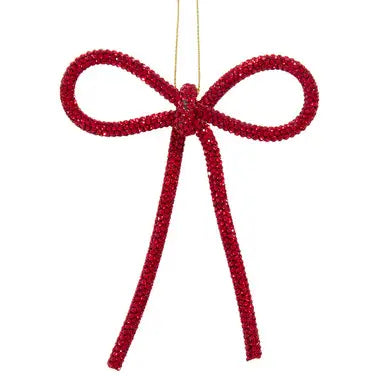 Red Jeweled Bow Christmas Ornament