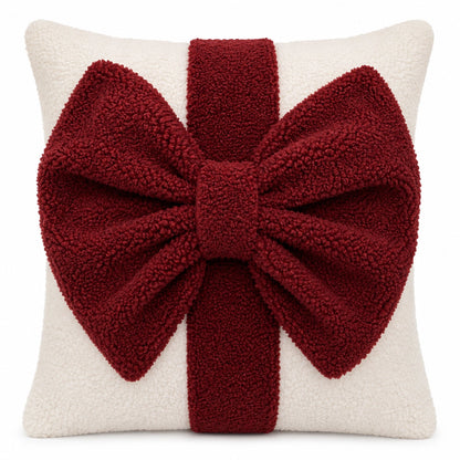 Large Sherpa Gift Box Christmas Cushion Mr & Mrs Christmas