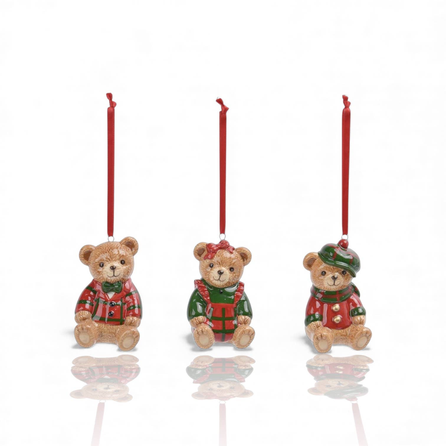 Teddy Bear Hanging Ornaments, Set of 3 December Diamonds