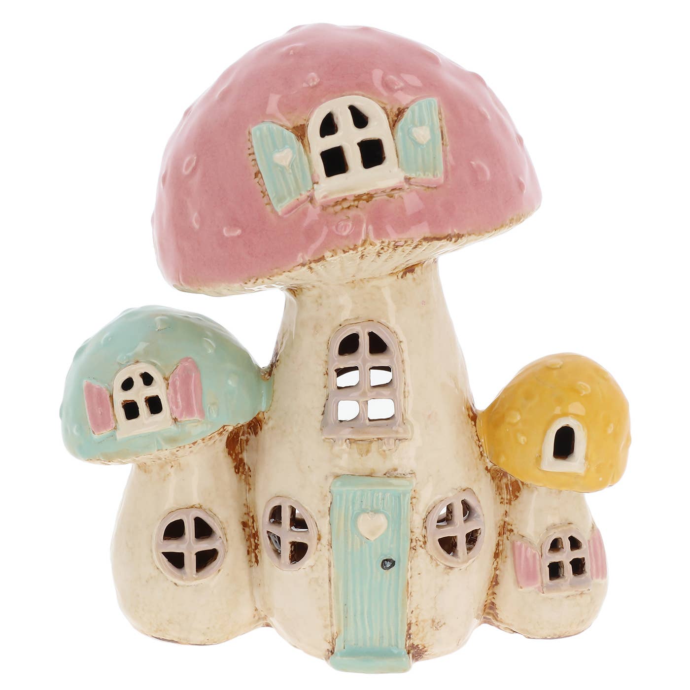 Village Pottery Toadstool Trio House Tealight Joe Davies