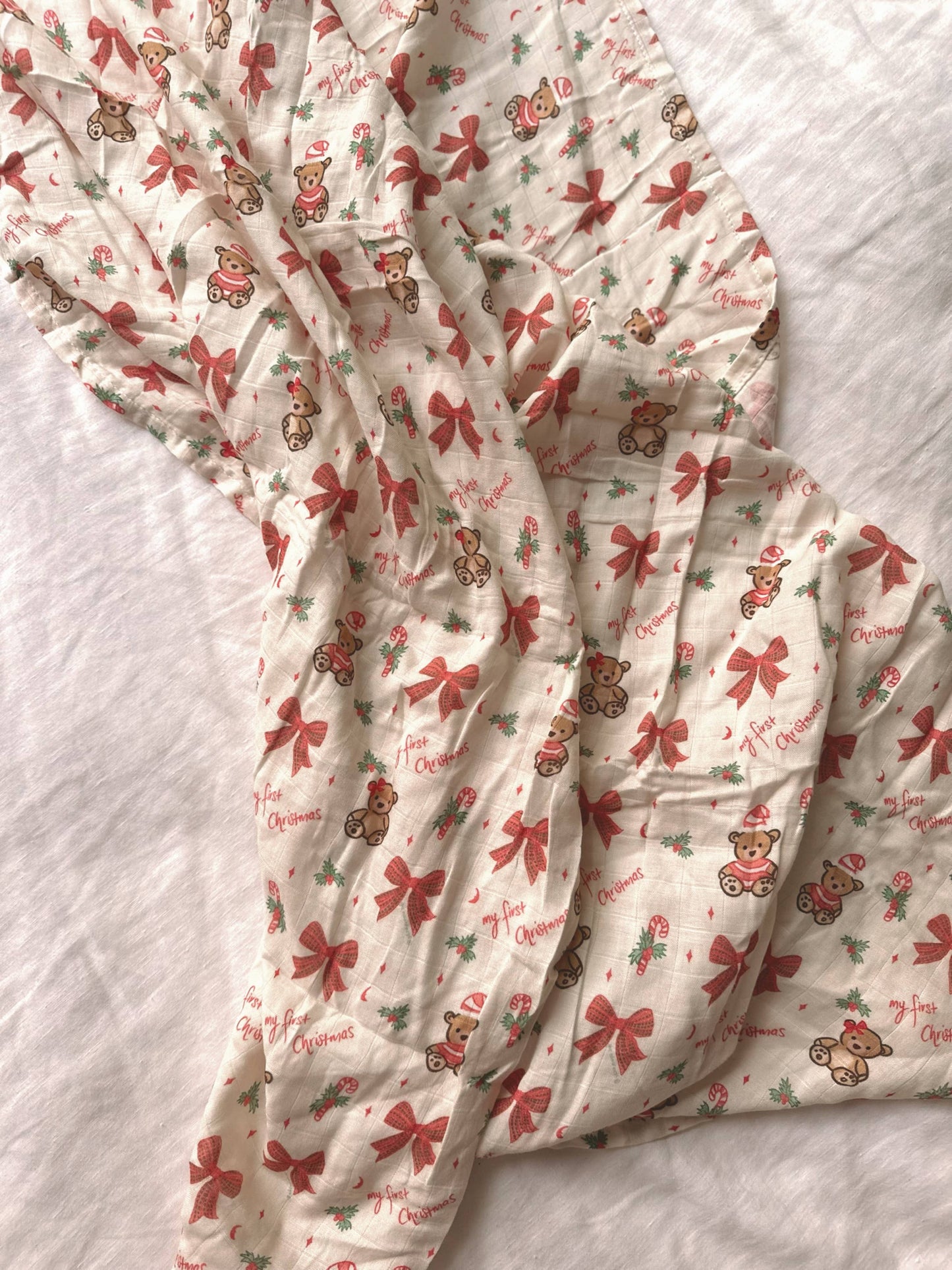 My First Christmas - Baby Swaddle Wrap - Mr & Mrs Christmas