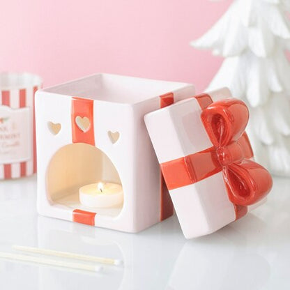 Pink Present Oil Burner Mr & Mrs Christmas