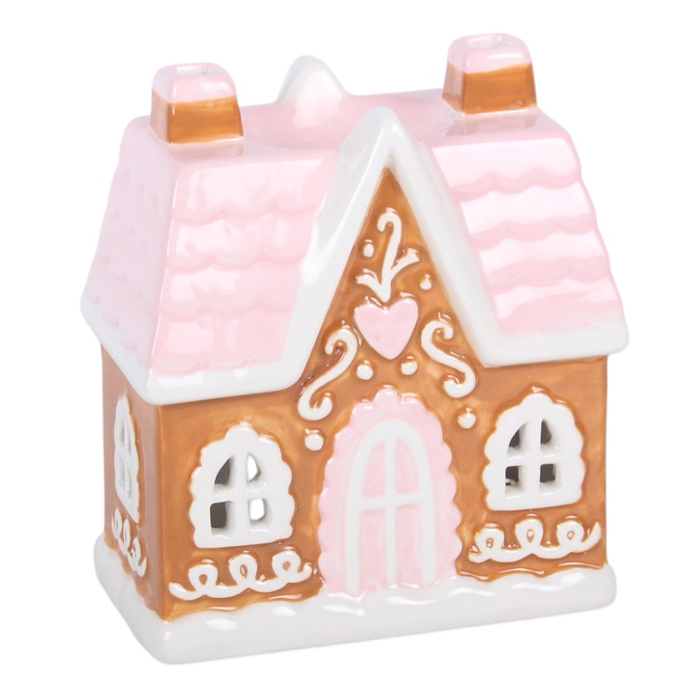 Pink Gingerbread House Oil Burner & Wax Warmer Mr & Mrs Christmas