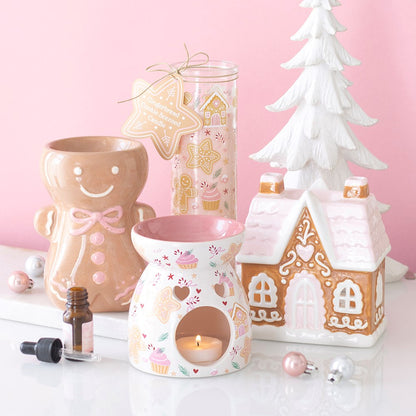Pink Gingerbread House Oil Burner & Wax Warmer Mr & Mrs Christmas