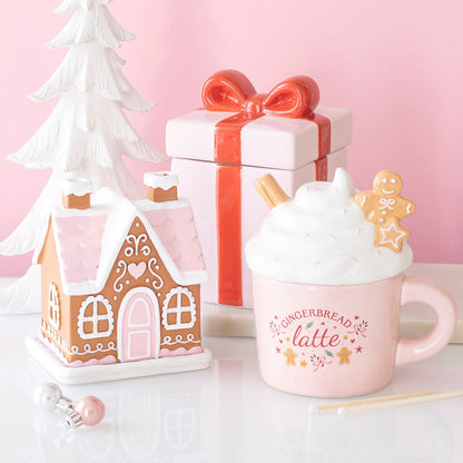Pink Gingerbread Latte Wax Warmer & Oil Burner Mr & Mrs Christmas