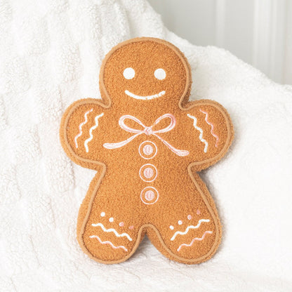 Boucle Gingerbread Man Cushion Mr & Mrs Christmas