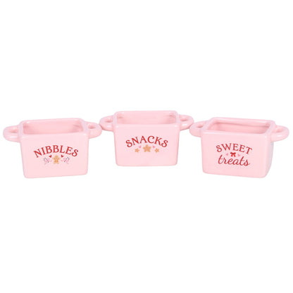 Sugarplum Bakery Ceramic Snack Bowls Set of 3 Mr & Mrs Christmas