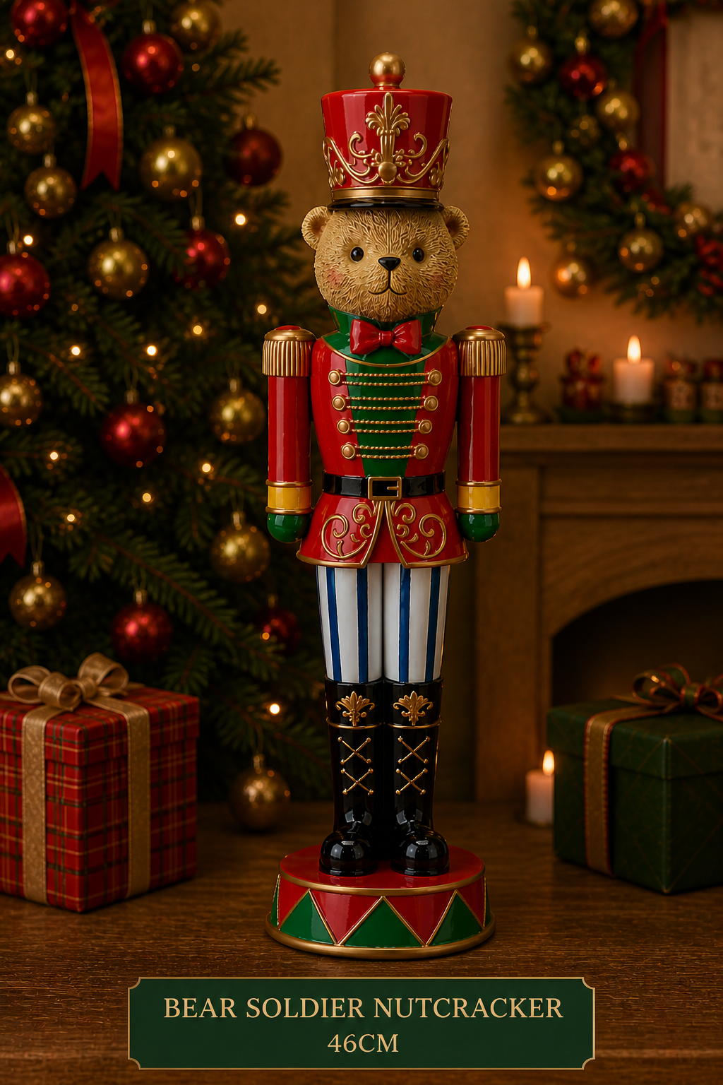 Bear Soldier Nutcracker 46cm Mr & Mrs Christmas