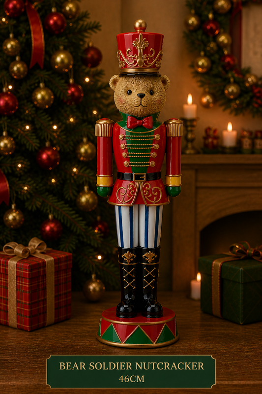 Bear Soldier Nutcracker 46cm Mr & Mrs Christmas
