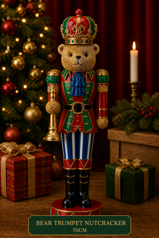 Bear Trumpet Nutcracker 70cm Mr & Mrs Christmas