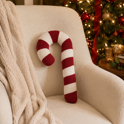 Candy Cane Christmas Cushion Mr & Mrs Christmas