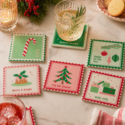 Nostalgic Christmas Coasters, Set of 6 - Arriving October 2026 Mr & Mrs Christmas