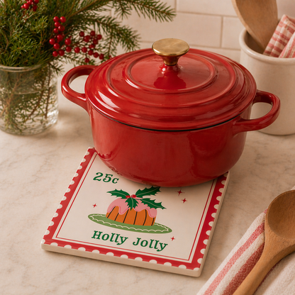 Holly Jolly Christmas Pudding Trivet - Arriving October 2026 Mr & Mrs Christmas