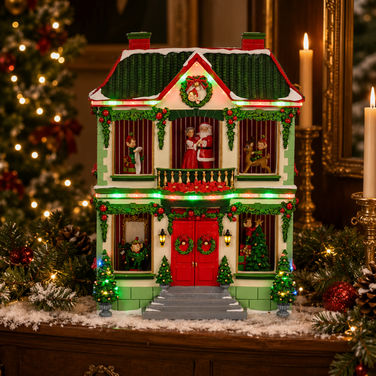 Santa & Mrs Claus LED Christmas House Mr & Mrs Christmas