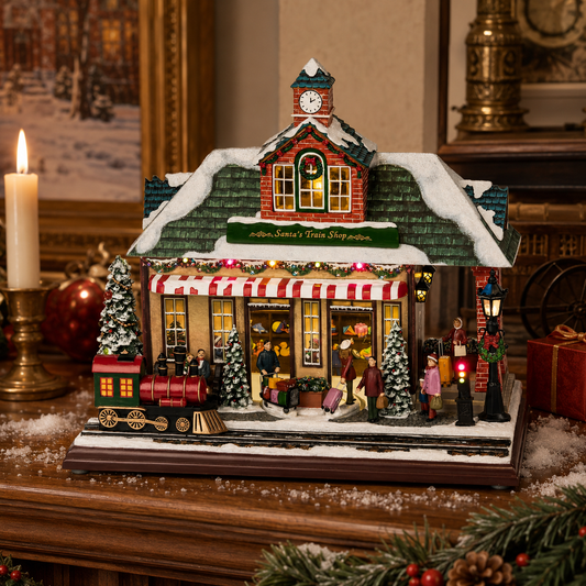 Santa Train Shop LED Mr & Mrs Christmas