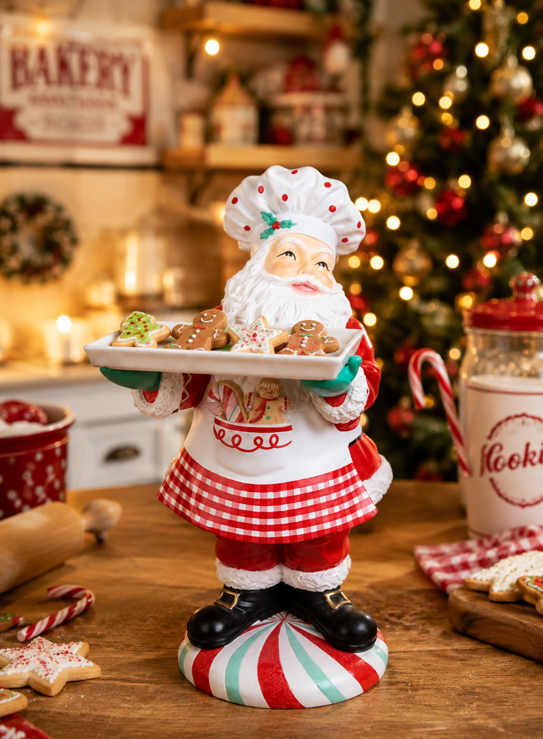 Chef Santa with Serving Plate Mr & Mrs Christmas
