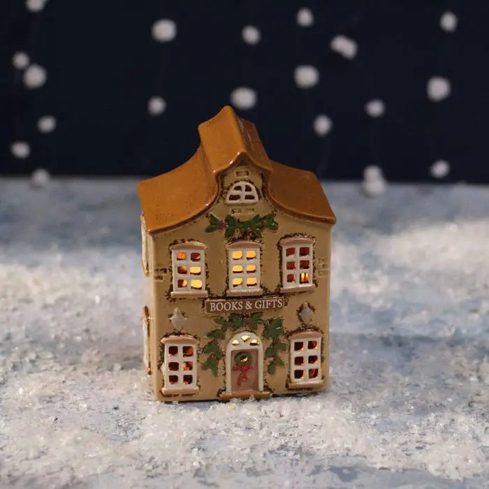 Christmas Market Books & Gifts Cottage Candle Holder