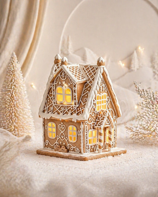 Classic Iced Gingerbread House Mr & Mrs Christmas