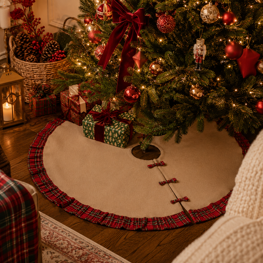 Classic Tartan Ruffle Christmas Tree Skirt
