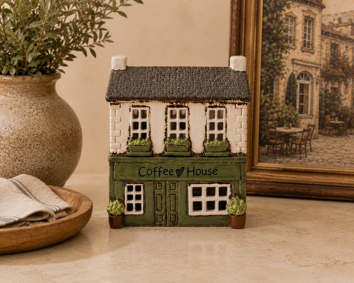 Coffee Tealight House Mr & Mrs Christmas
