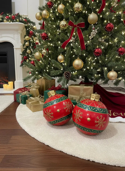 Oversized Traditional Red Ornament Mr & Mrs Christmas