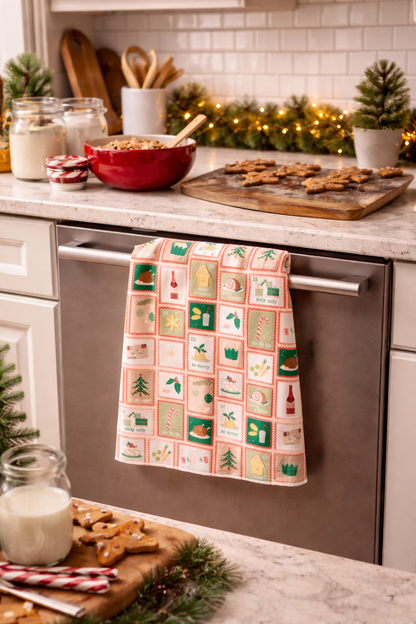 Christmas Stamp Tea Towel Coast To Coast Imports