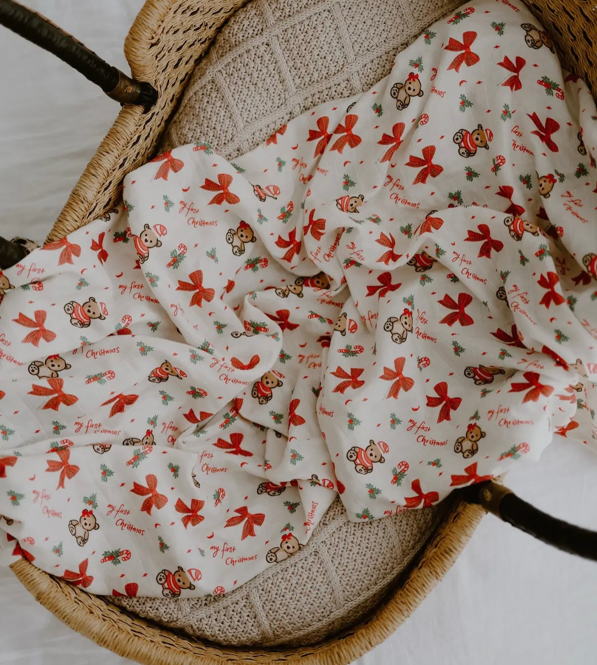 My First Christmas - Baby Swaddle Wrap - Mr & Mrs Christmas