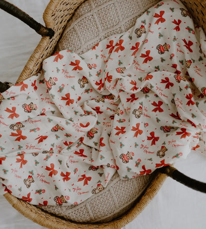 My First Christmas - Baby Swaddle Wrap - Mr & Mrs Christmas