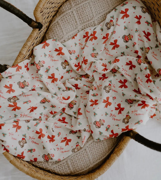My First Christmas - Baby Swaddle Wrap - Mr & Mrs Christmas