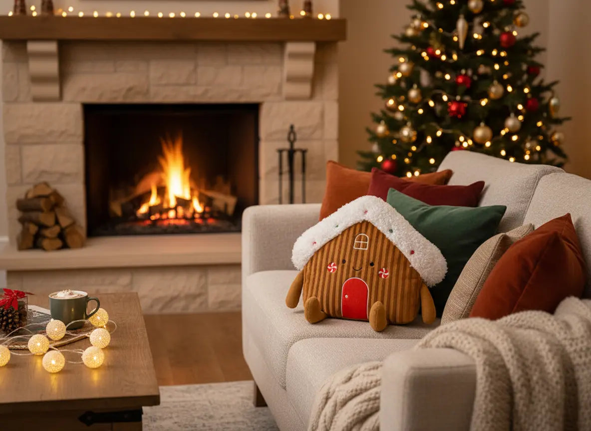 Gingerbread House Cushion Mr & Mrs Christmas