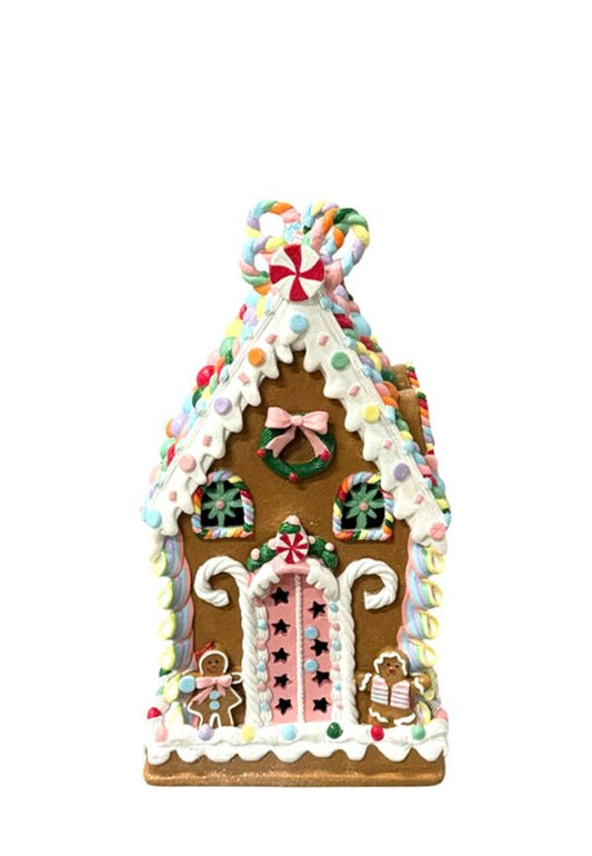 Gumdrop Gingerbread Candy Cane Cottage LED Mr & Mrs Christmas