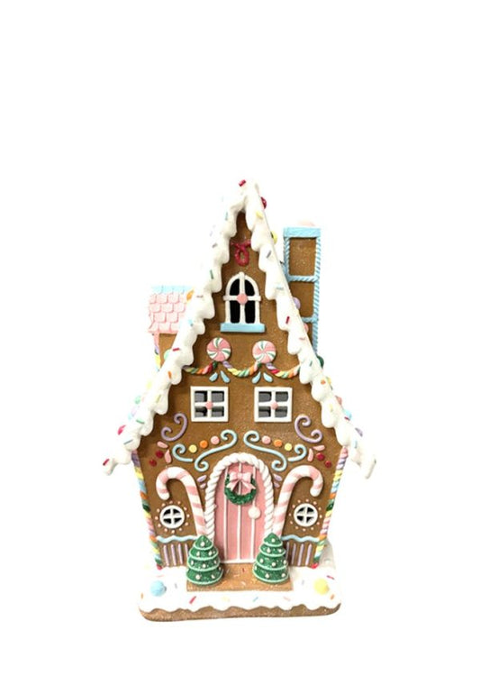 Gumdrop Gingerbread Peppermint House LED Mr & Mrs Christmas